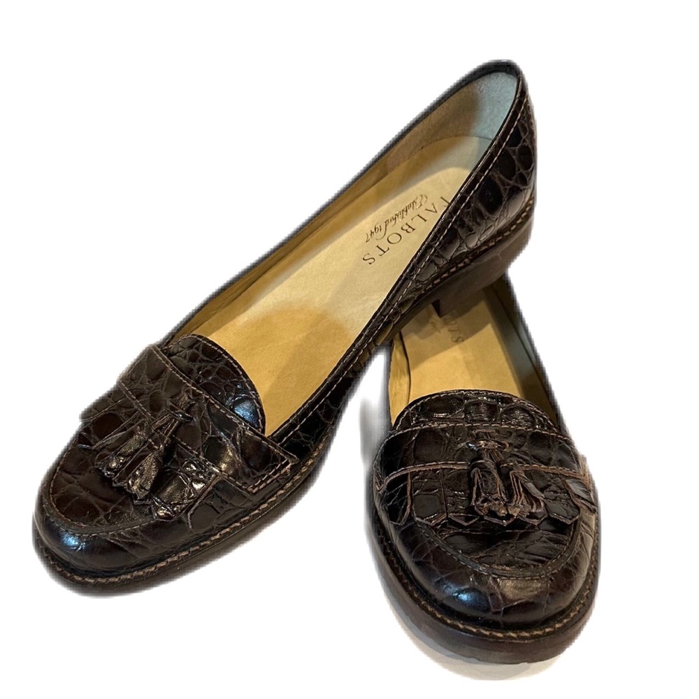 Talbots Embossed Leather Loafer Size 6-1/2 W